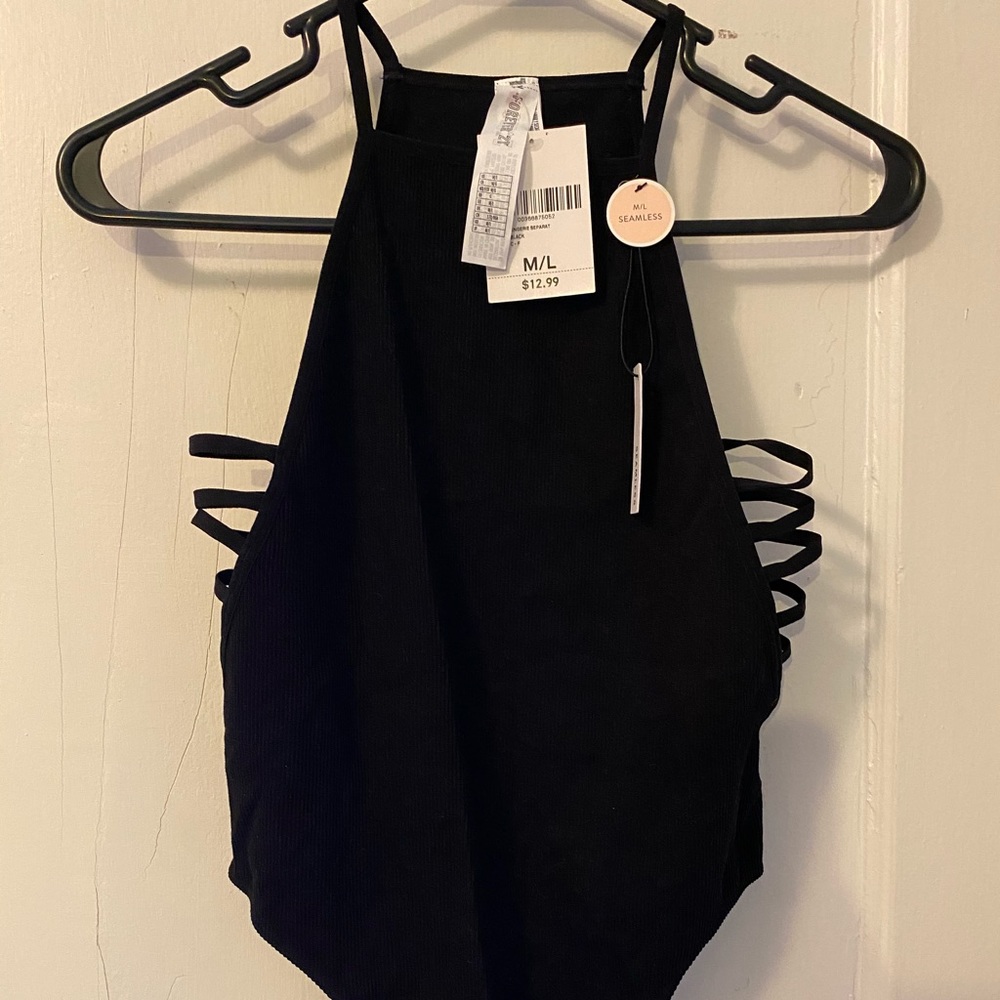 Sexy black one piece with sides cut out
